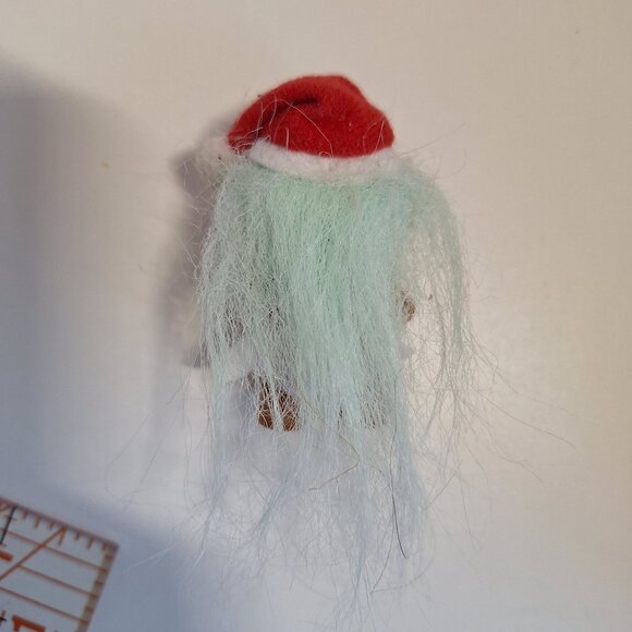 Russ Baby Santa Troll Doll Diaper Light Aqua Hair 2" Vintage Red Santa Hat - Picture 2 of 6